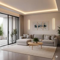 كنب زاوية حرف L بتصميم رائع - بيج