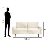 كنبة مقعدين مخمل- بيج