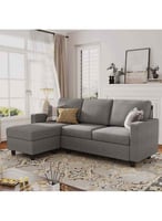 كنب زاوية شكل حرف L رمادي