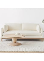 كنبة مقعدين بشكل عصري كتان - بيج