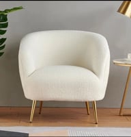 كرسي خشبي فاخر بتصميم عصري ومتين - أبيض