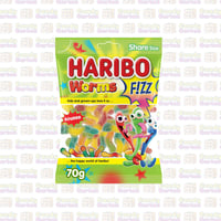 حلوى جيلي فيز علي شكل ديدان من هاريبو، وزن 70 جرام...