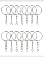 10 حبات حلقات مفاتيح مع سلسلة قصيرة
