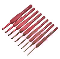 طقم 9 سنارات كروشيه (مقبض سيلكون)