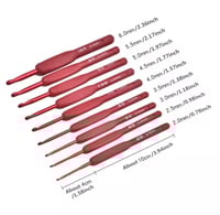 طقم 9 سنارات كروشيه (مقبض سيلكون)