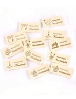 تاق ليبل قماش هاند ميد مع رسومات (10 حبات)