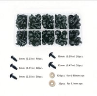 علبة عيون الدمى - اسود (300 قطعة)