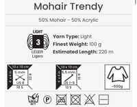 يارن ارت موهير ترندي YarnArt Mohair Trendy 107