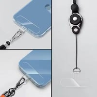 كرت شفاف مع حلقة معدنية لتعليقة الجوال (3 حبات)