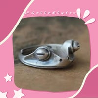 خاتم ضفدع فضي