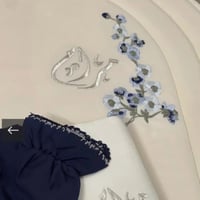 طقم تفصيل ورد درجات الكحلي