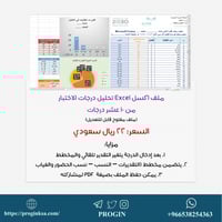 ملف تحليل نتائج الاختبار من 10 درجات (Excel)