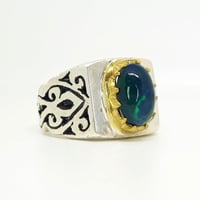 خاتم اوبال طبيعي بشهادة (تيموري)