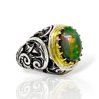 خاتم اوبال طبيعي بشهادة (تيموري)