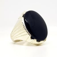 خاتم عقيق اسود صياغة يدوية