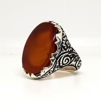 خاتم عقيق صياغة يدوية