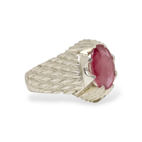 خاتم ياقوت طبيعي بشهادة