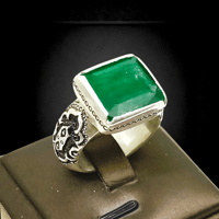 خاتم زمرد طبيعي