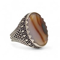 خاتم عقيق طبيعي