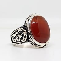 خاتم عقيق صياغة يدوية