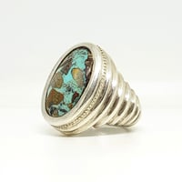 خاتم فيروز طبيعي صياغة يدوية