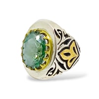 خاتم توباز اخضر صياغة يدوية