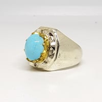 خاتم فيروز مرصع بالالماس بشهادة