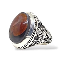 خاتم عقيق كبدي مزعفر