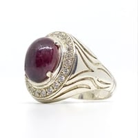 خاتم جارنت رودوليت طبيعي