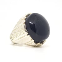 خاتم عقيق اسود صياغة يدوية