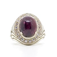 خاتم جارنت رودوليت طبيعي