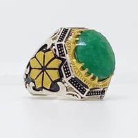 خاتم زمرد طبيعي بشهادة