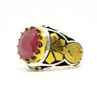 خاتم ياقوت طبيعي صياغة يدوية