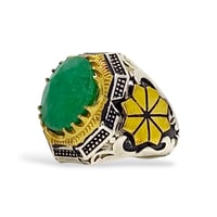 خاتم زمرد طبيعي بشهادة