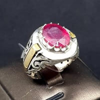 خاتم ياقوت طبيعي بشهادة