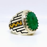 خاتم زمرد طبيعي بشهادة (شاهر)