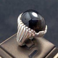 خاتم عقيق اسود صياغة يدوية