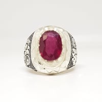 خاتم ياقوت طبيعي صياغة (كرار)