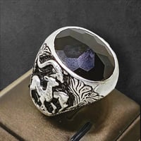 خاتم عقيق يماني صياغة الغزال