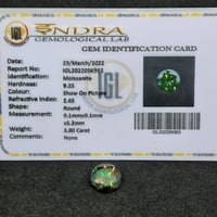 حجر موزنايت 3.8 قيراط بشهادة IGL