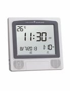 ساعة الاذان الرقمية اسود وفضي ل الحائط والطاولة