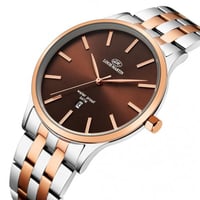 ساعة رجاليه من لويس مارتن اللون النحاسي والفضي