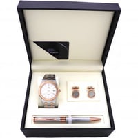 طقم هدية يحتوي على ساعة من لويس مارتن للرجال