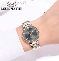 ساعة نسائية من لويس مارتن اللون الذهبي و الفضي