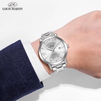 ساعة رجاليه من لويس مارتن اللون الفضي