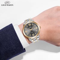 ساعة رجاليه من لويس مارتن اللون الذهبي والفضي