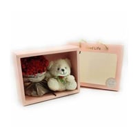 هدية باقة ورد مع دبدوب عشوائية