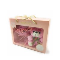 هدية باقة ورد مع دبدوب عشوائية