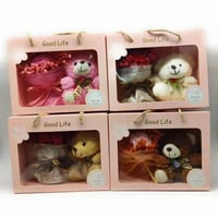 هدية باقة ورد مع دبدوب عشوائية