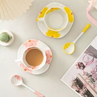 طقم كوب قهوة إبداعي مصنوع يدويًا من السيراميك المط...